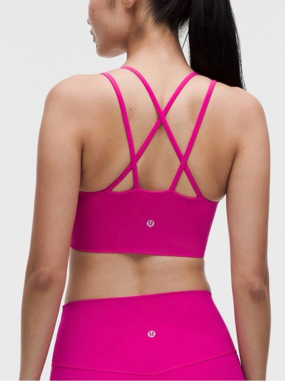 lululemon athletica Strappy Sports Bra in Bright Fuchsia